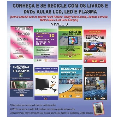 Livros e DVDs aulas para TVs LCD,LED e PLASMA.