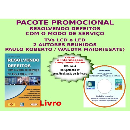 livro resolvendo defeitos com o modo de serviço de TVs LCD e LED com DVD aula
