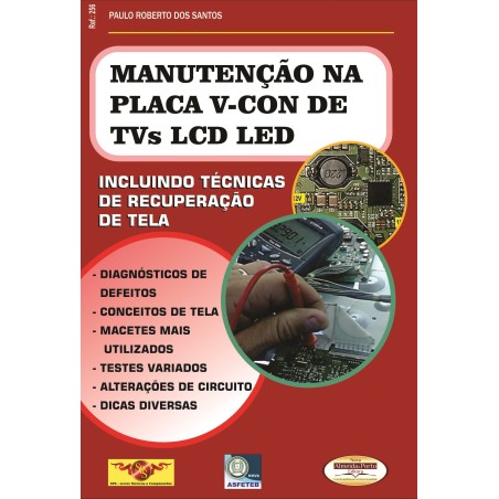 livro  com  dicas e informações sobre placa V-Con de TVs LCD 