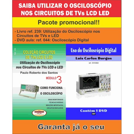 Livro e DVD aula osciloscópio nos circuitos de TVs LCD e LED