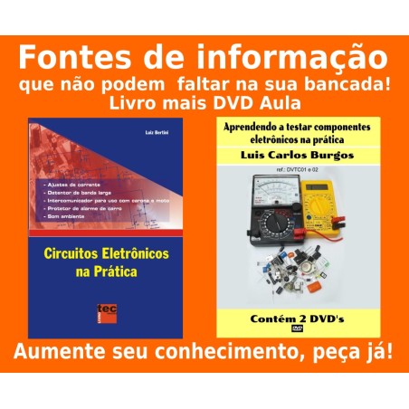 Montagem de circuitos e testes de componentes com kit peças.