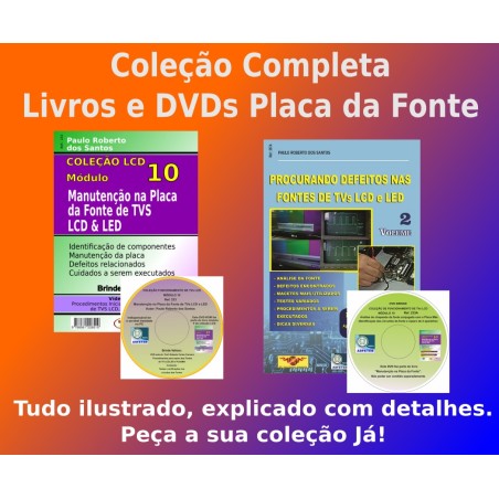 Livros com dicas e manutenção Placa da Fonte TVs LCD e LED