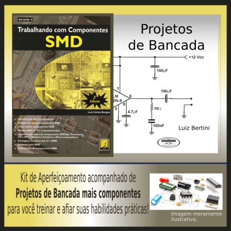 Teorias e Práticas SMD e  Kit projetos bancada,com alguns componentes