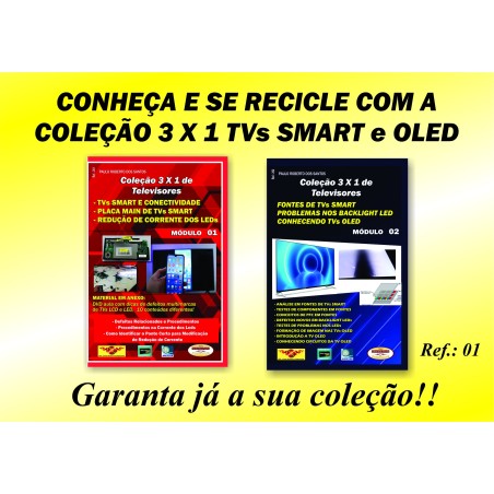 Livros e DVD aula para manutenção e reparo de TVs Smart e Oled