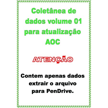 DVD  Coletânea de Dados Atualização TVs AOC Vol.01