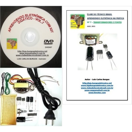 Curso com Kit Didático Eletrônica Básica na Prática.