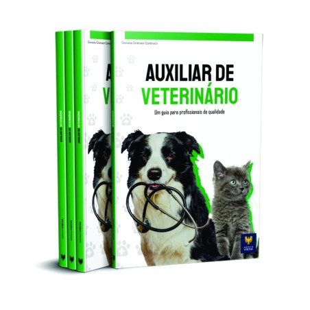 Material didático e colorido na área de auxiliar de veterinário.
