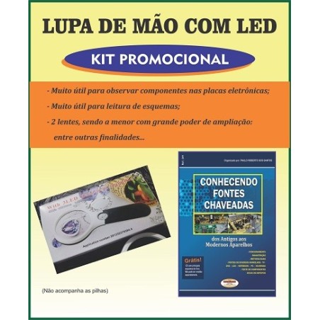 Lupa de Mão e livro Conhecendo Fontes Chaveadas.