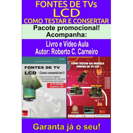 Livro e DVD aula Fontes de TV LCD.