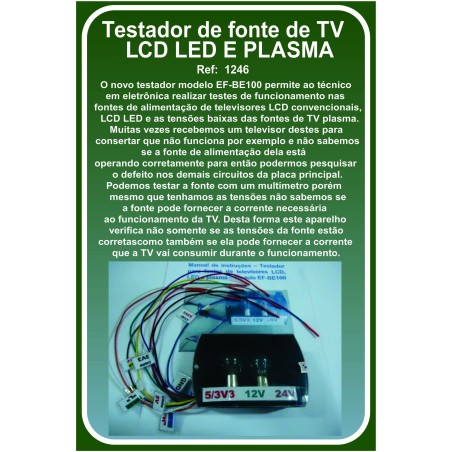 Testador de fonte de TV LCD LED E PLASMA