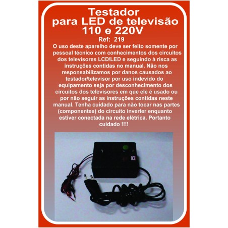 Testador para LED de televisão 110 e 220V