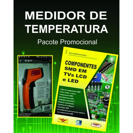 Medidor de Temperatura à Laser e Livro "trabalhando com Componentes SMD"